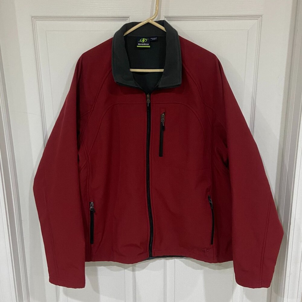 Nordic Track Men's Cranberry/Gray Fleece Lined Mid-Weight Jacket Size XXL